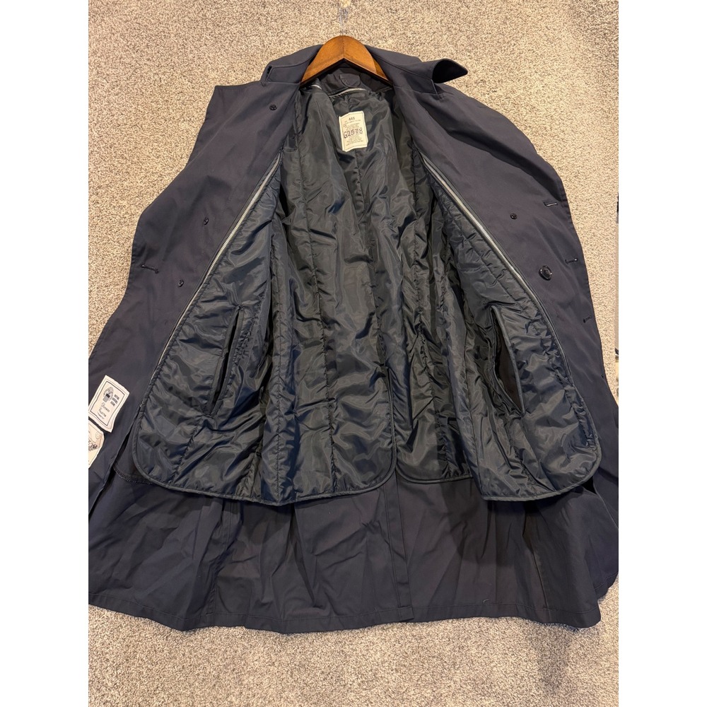 Defense Logistics Agency Trench Coat Mens 44S Blue All Weather Removable Liner * - Picture 6 of 11